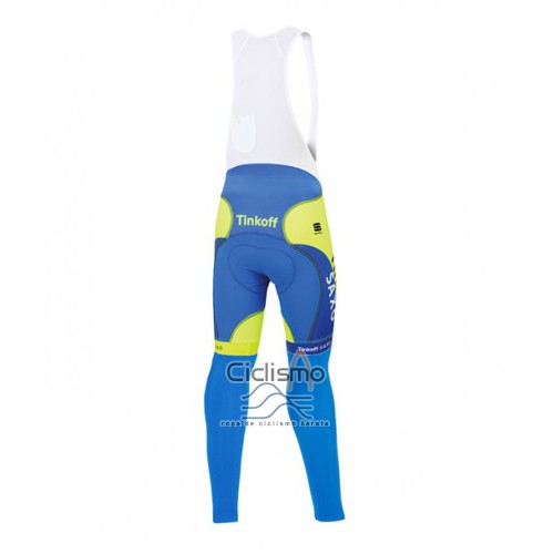 Tinkoff Saxo Bank Ropa Ciclismo Culotte Largo 2016 Mangas Largas AMarillo y Azul